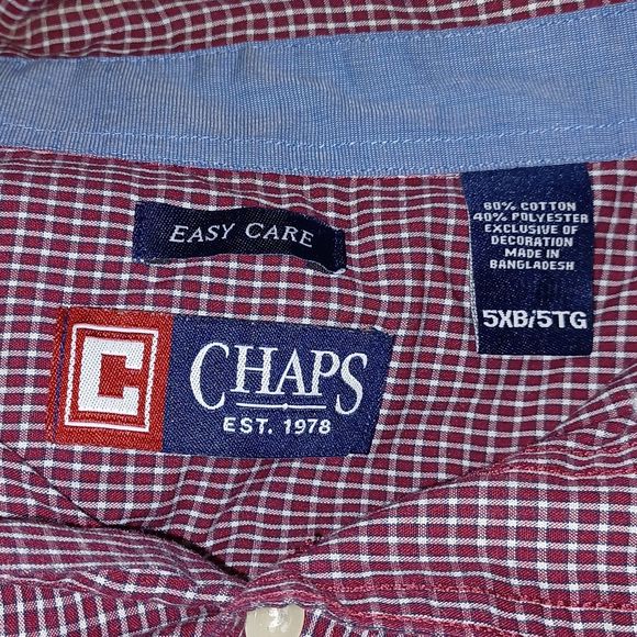 Chaps Big & Tall Plaid Shirt Men's Size 5XB - Picture 7 of 7